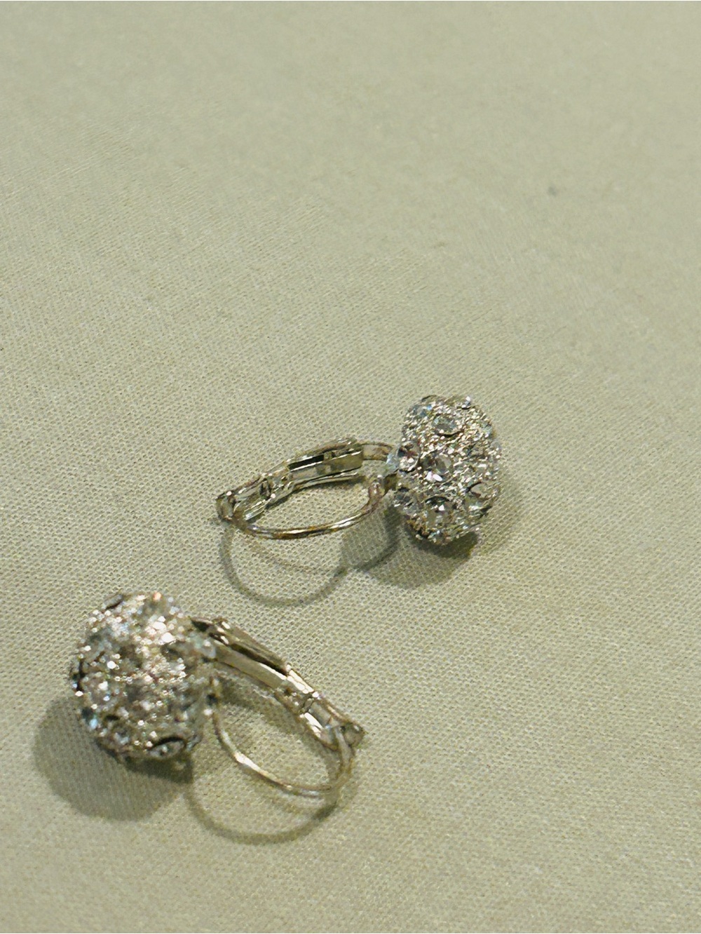 Crystal Cluster Clip-On Earrings in Silver